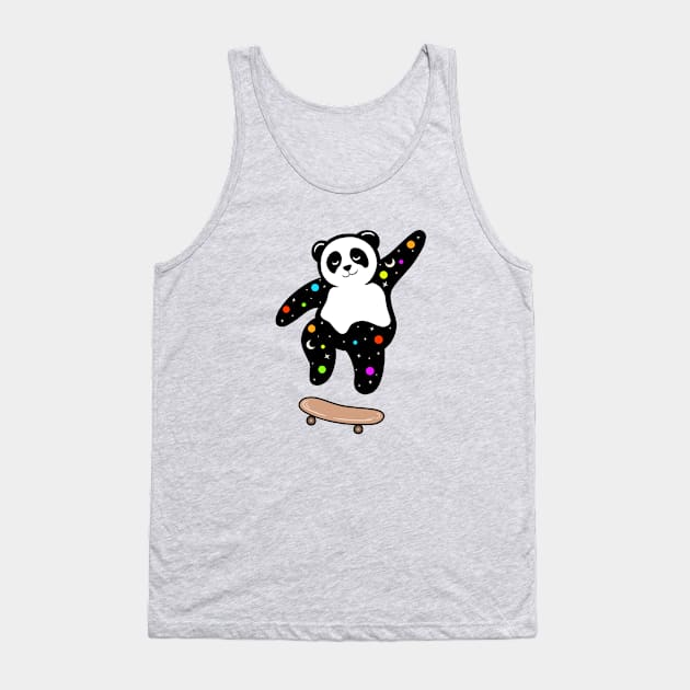 Cute Panda Galaxy Tank Top by Illustrasikuu